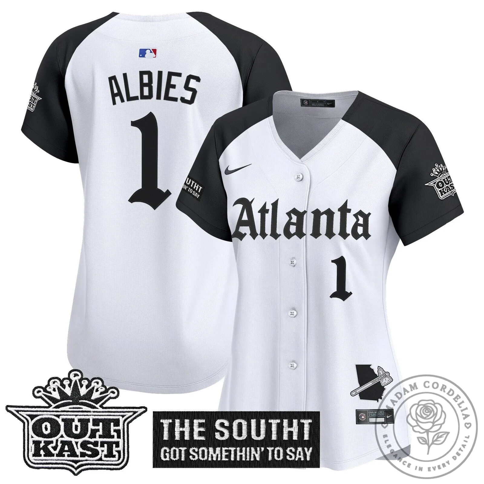 Atlanta Braves Ronald Acuña Jr. Black Baseball Jersey for Women 58 Atlanta Braves Ronald Acuña Jr. Black Baseball Jersey for Women