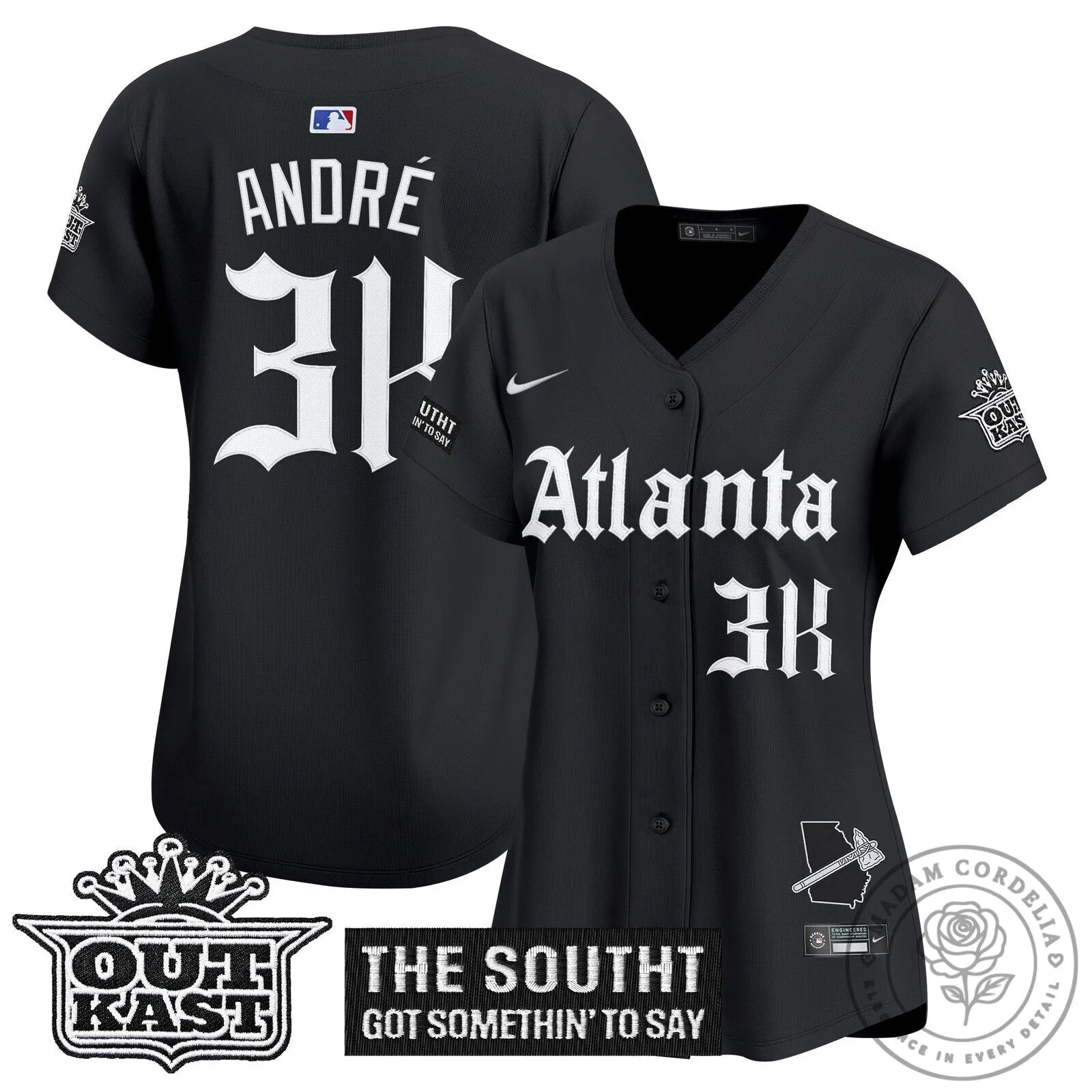 Atlanta Braves Ronald Acuña Jr. Black Baseball Jersey for Women 64 Atlanta Braves Ronald Acuña Jr. Black Baseball Jersey for Women