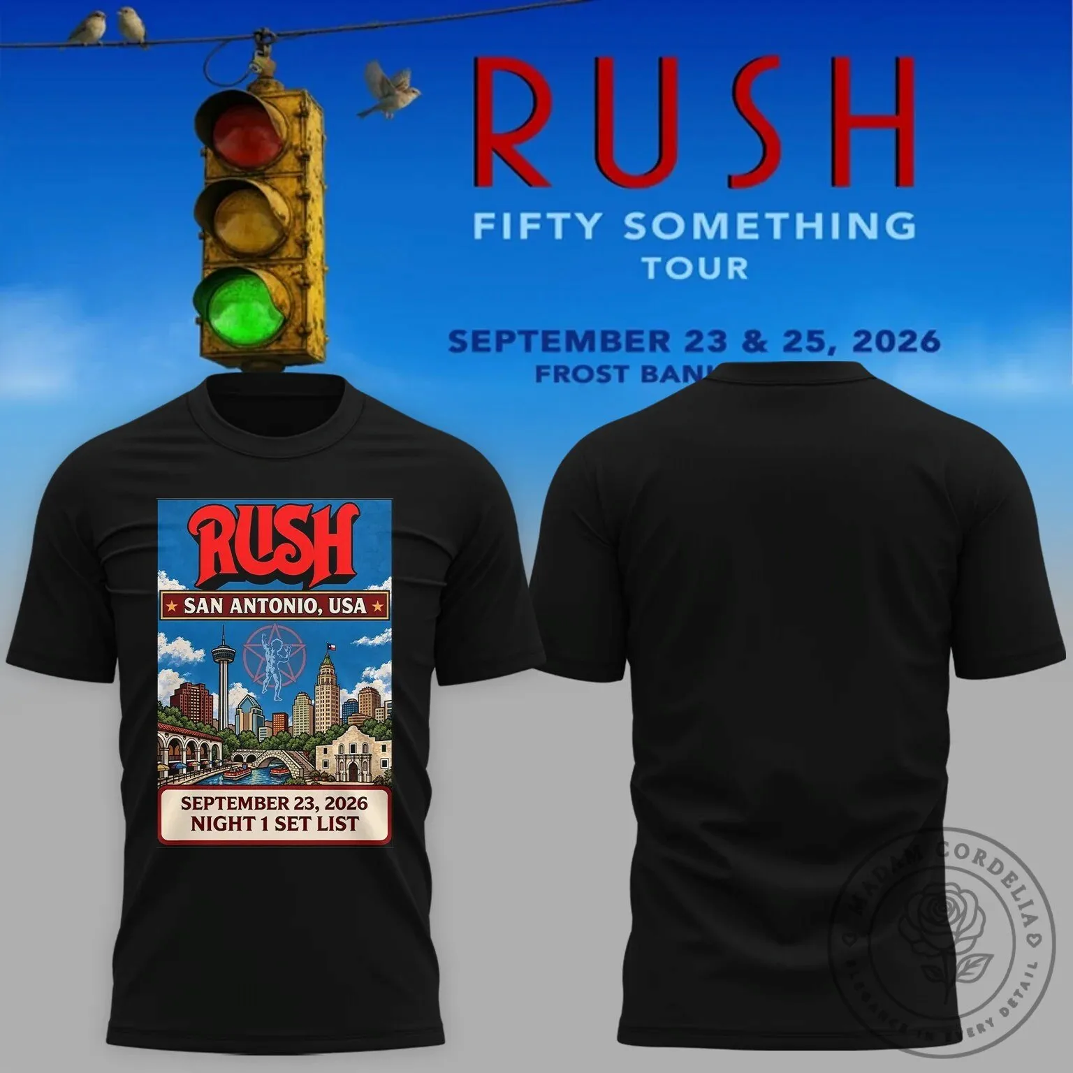 Rush San Antonio USA Night One Set List September 23 2026 Concert T-Shirt