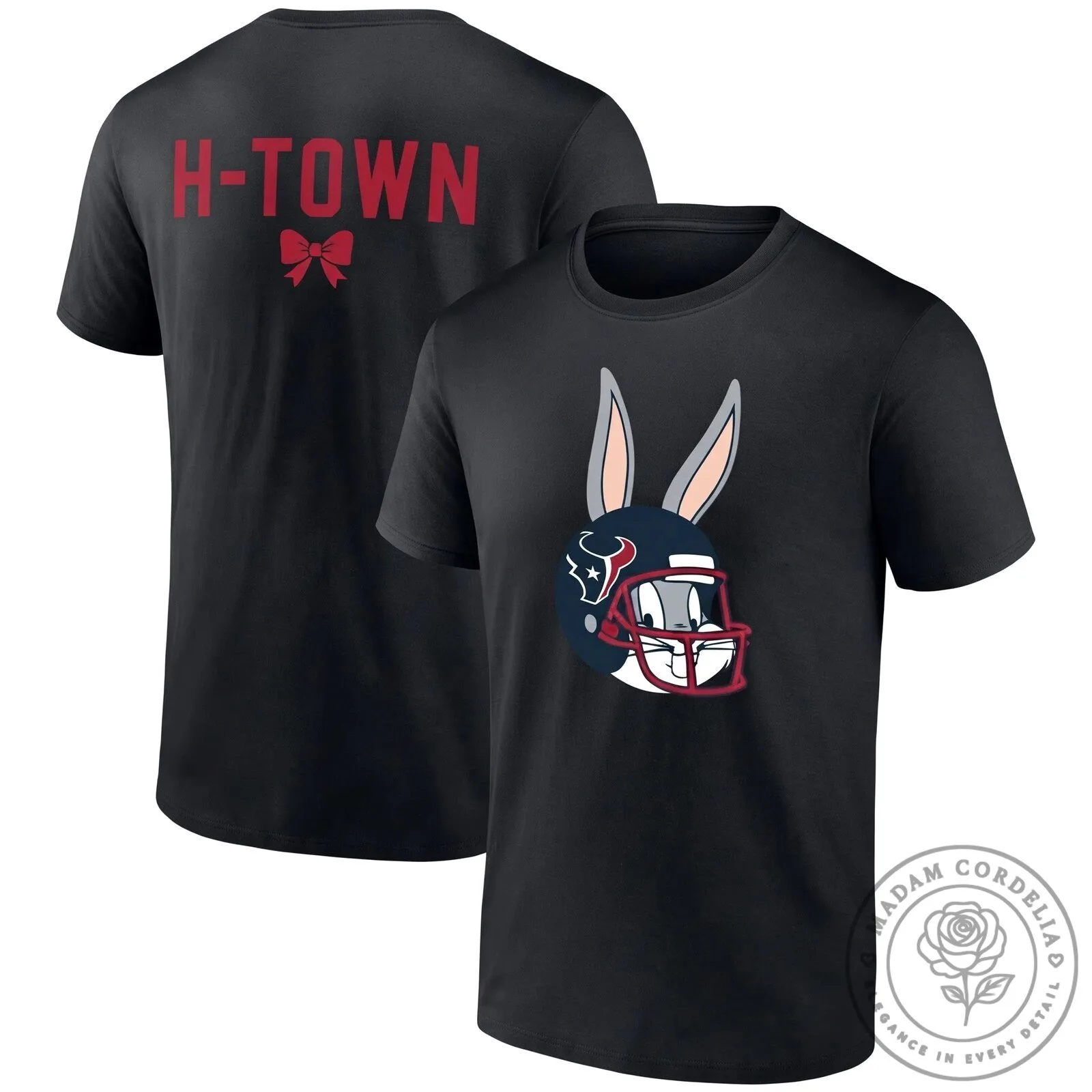 Houston Texans Bugs Bunny Football Helmet Black T-Shirt 2 Houston Texans Bugs Bunny Football Helmet Black T-Shirt