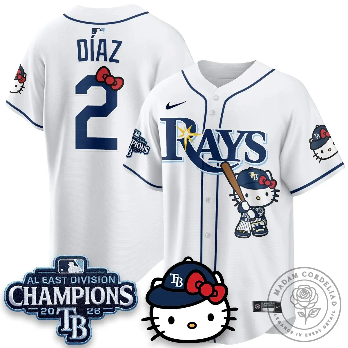 Tampa Bay Rays Hello Kitty 2026 AL East Division Champions Baseball Jersey