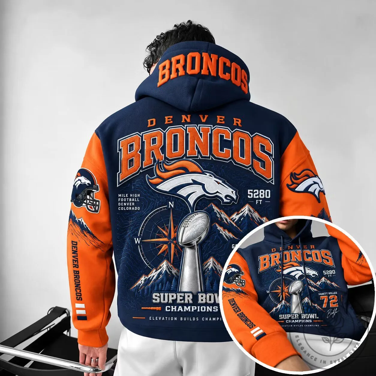Denver Broncos Super Bowl Champions Mile High Football Team Hoodie
