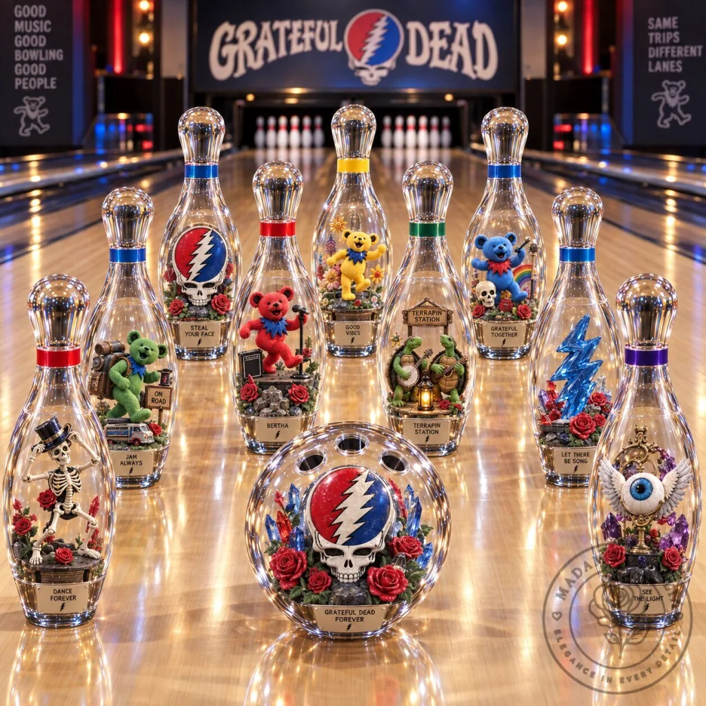 Grateful Dead Steal Your Face Bowling Pin and Ball Set Grateful Dead Steal Your Face Bowling Pin and Ball Set
