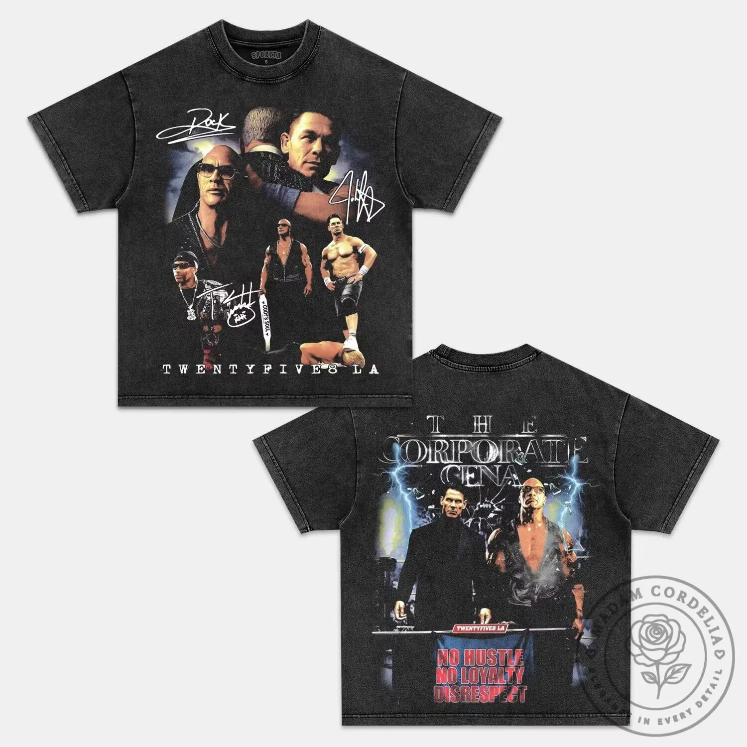 John Cena and Dwayne The Rock Johnson Vintage Style Graphic T-Shirt