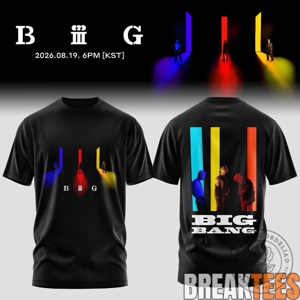 Big Bang 20th Anniversary K-Pop Music Group Concert Tour Black T-Shirt