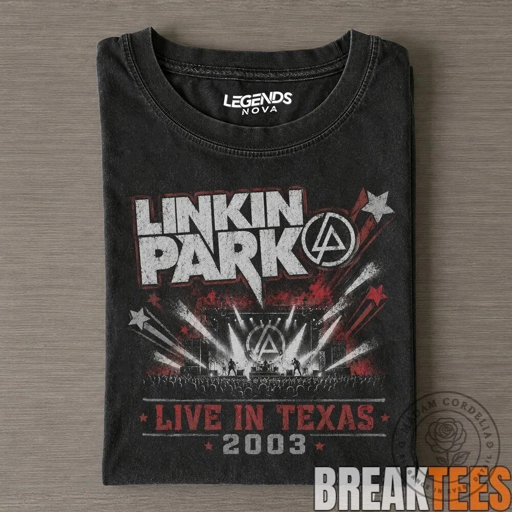 Graphic T-Shirt Featuring Linkin Park's 2003 Concert in Texas