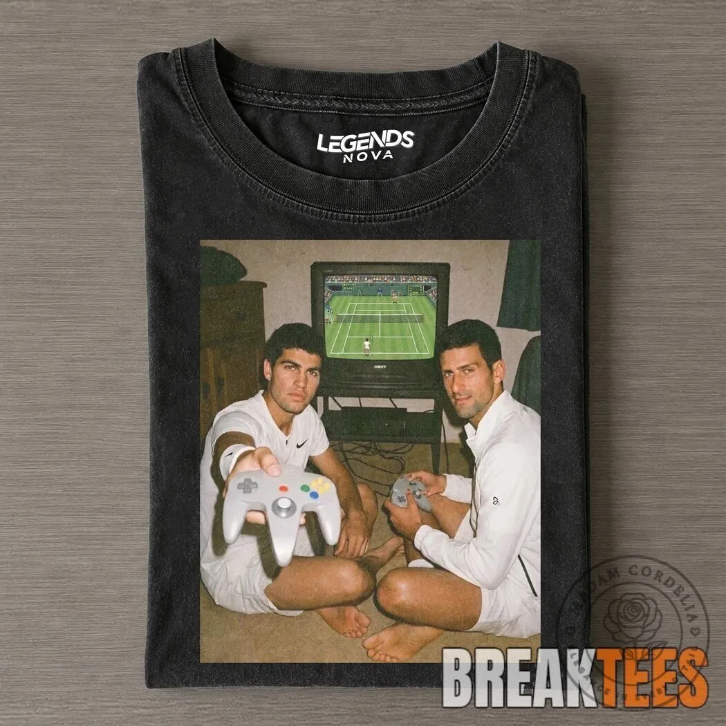 Novak Djokovic Carlos Alcaraz Tennis Players Gaming T-Shirt