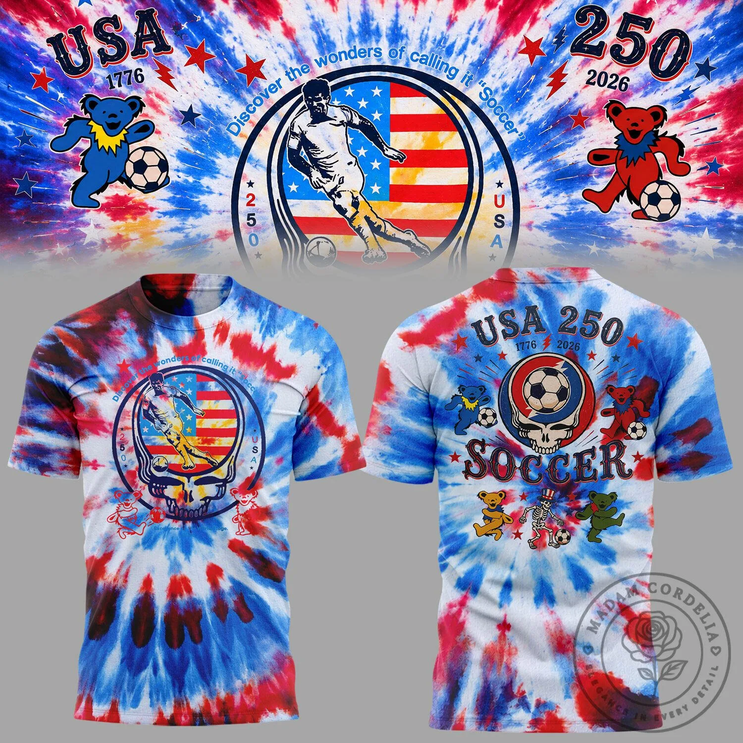 USA Soccer Grateful Dead Tie-Dye T-Shirt
