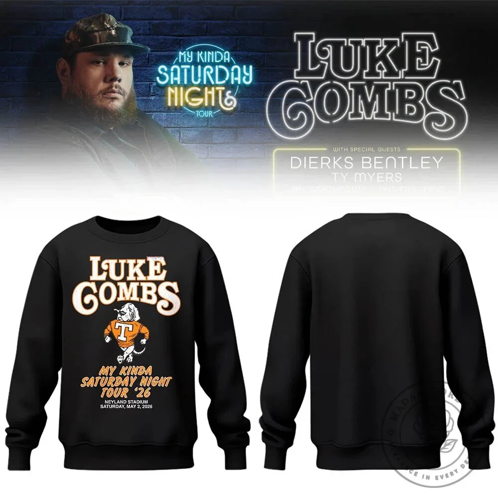 2026 Sweatshirt for My Kinda Saturday Night Tour by Luke Combs at Neyland Stadium