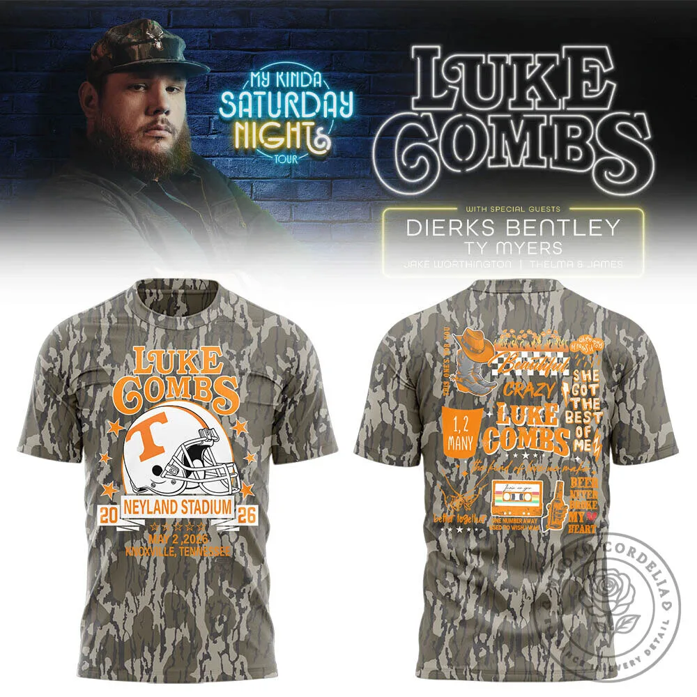 My Kinda Saturday Night Tour T-Shirt featuring Luke Combs at Neyland Stadium