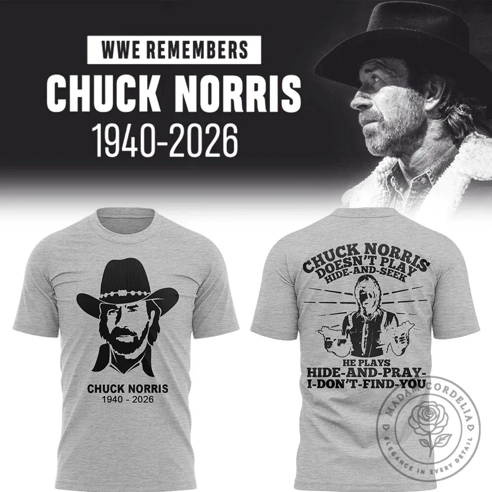 Chuck Norris Tribute 1940-2026 Hide and Seek Funny Quote T-Shirt