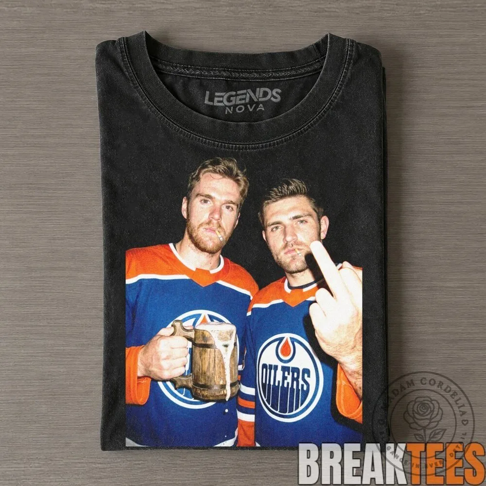 Edmonton Oilers Connor McDavid Leon Draisaitl Middle Finger T-Shirt