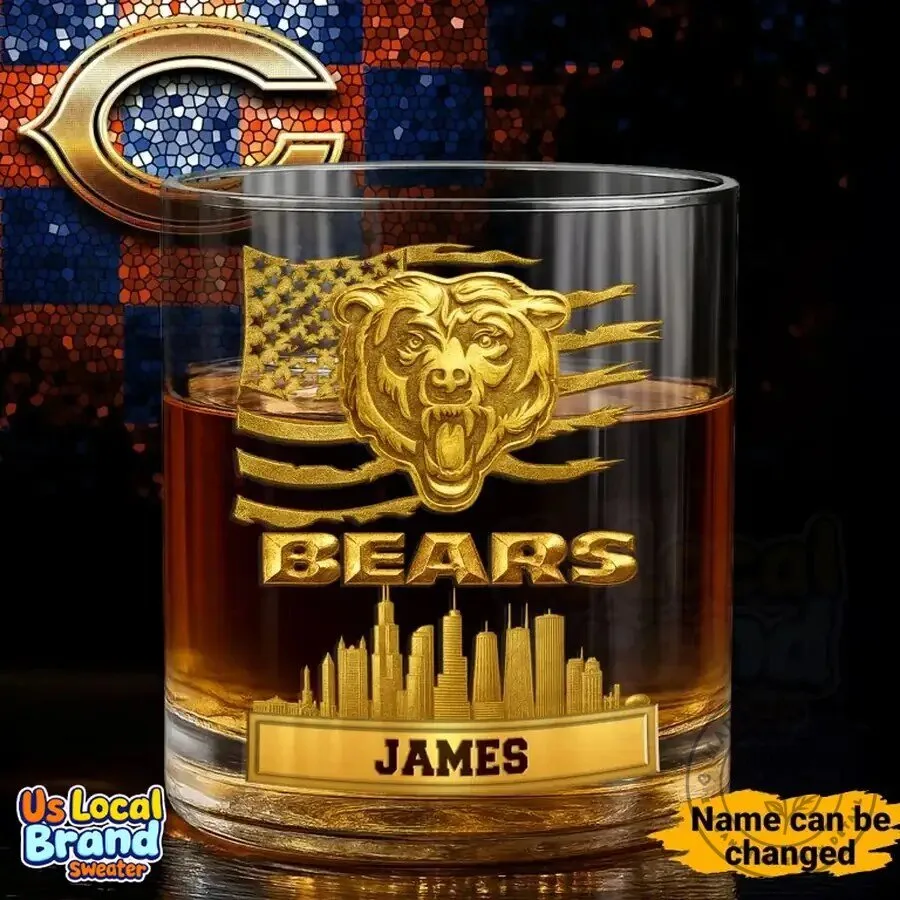 Chicago Bears National Football League Personalized Whiskey Glass