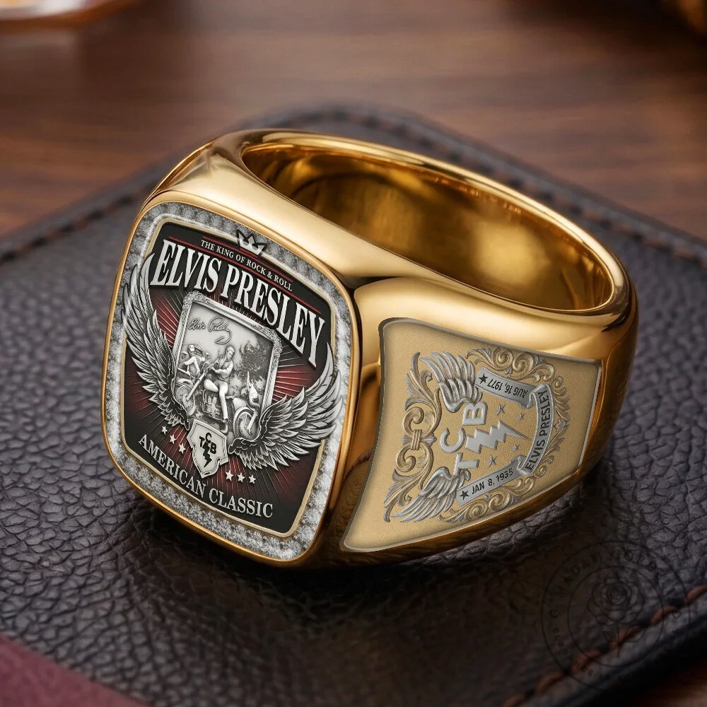 Elvis Presley The King of Rock and Roll American Classic Gold Ring 11 Elvis Presley The King of Rock and Roll American Classic Gold Ring