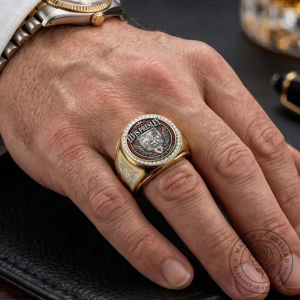 Elvis Presley The King of Rock and Roll American Classic Gold Ring 14 Elvis Presley The King of Rock and Roll American Classic Gold Ring