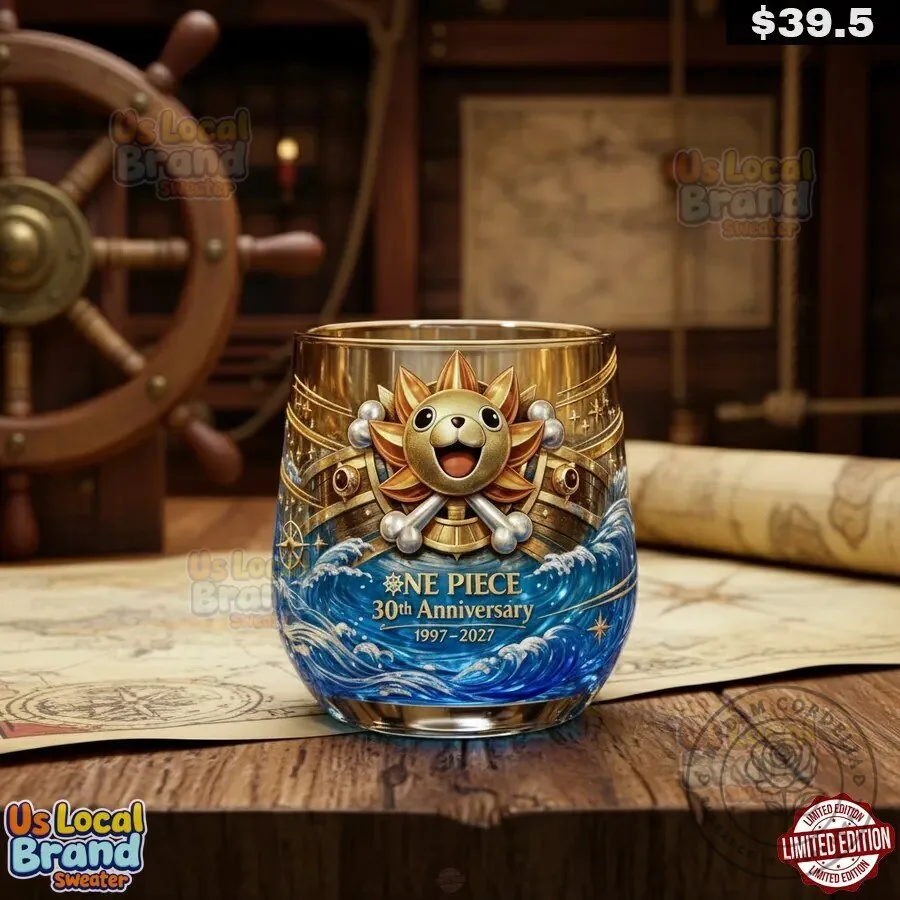 One Piece 30th Anniversary Straw Hat Pirates Whisky Glass