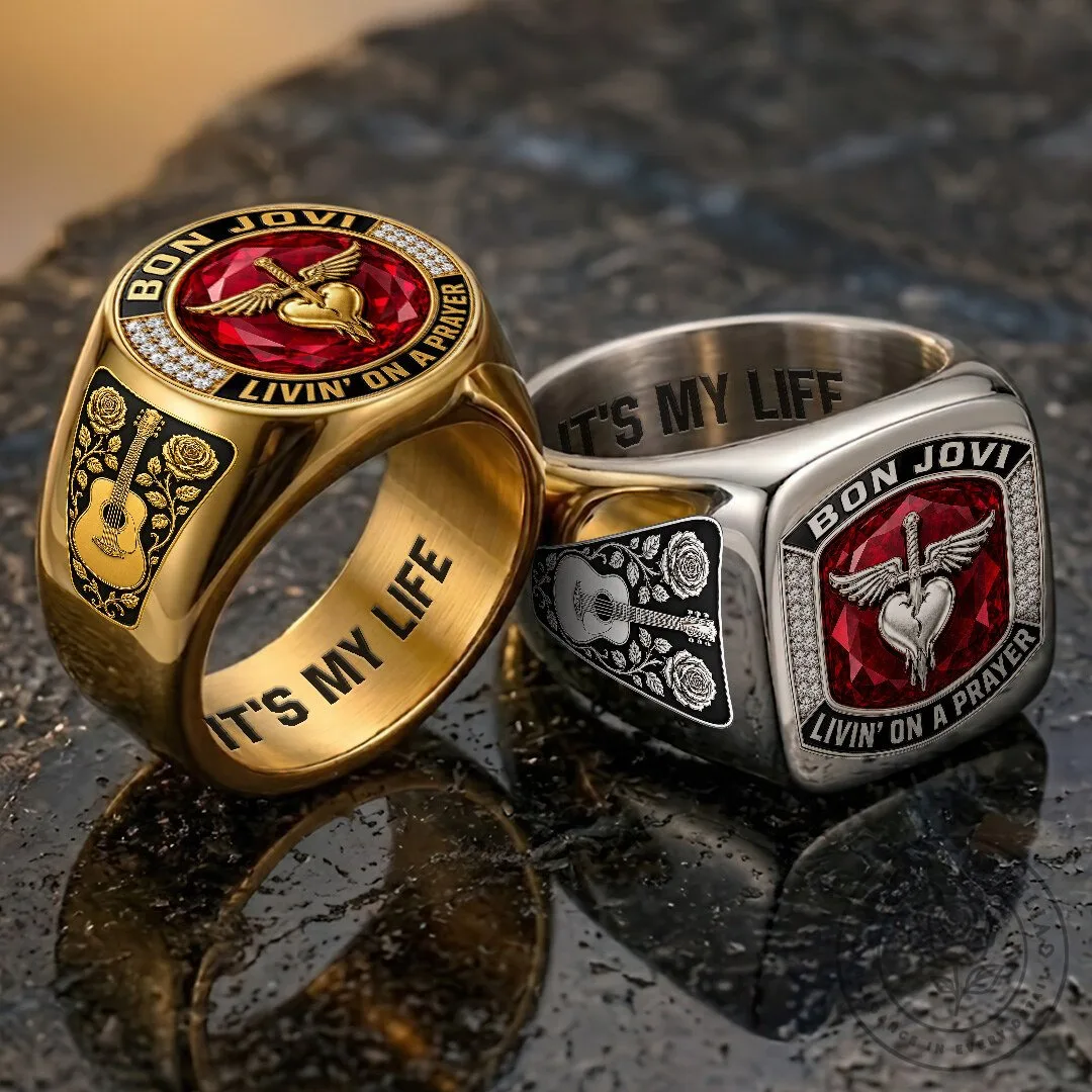 Bon Jovi Livin' On A Prayer Gold And Silver Band Ring