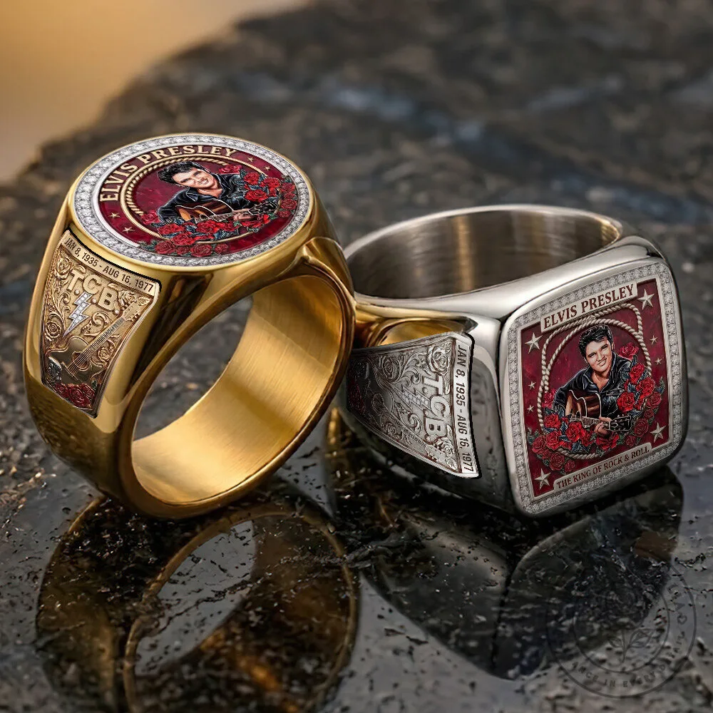 Elvis Presley The King of Rock and Roll Gold and Silver Ring 2 Elvis Presley The King of Rock and Roll Gold and Silver Ring