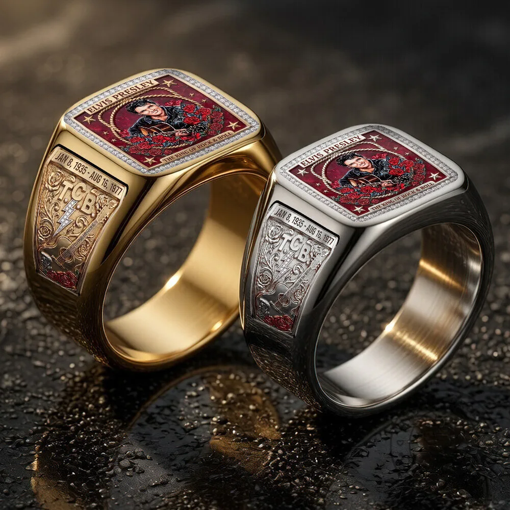 Elvis Presley The King of Rock and Roll Gold and Silver Ring 11 Elvis Presley The King of Rock and Roll Gold and Silver Ring