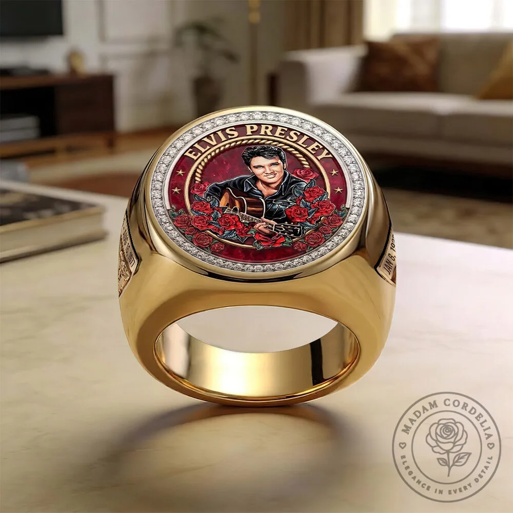 Elvis Presley The King of Rock and Roll Gold and Silver Ring 13 Elvis Presley The King of Rock and Roll Gold and Silver Ring