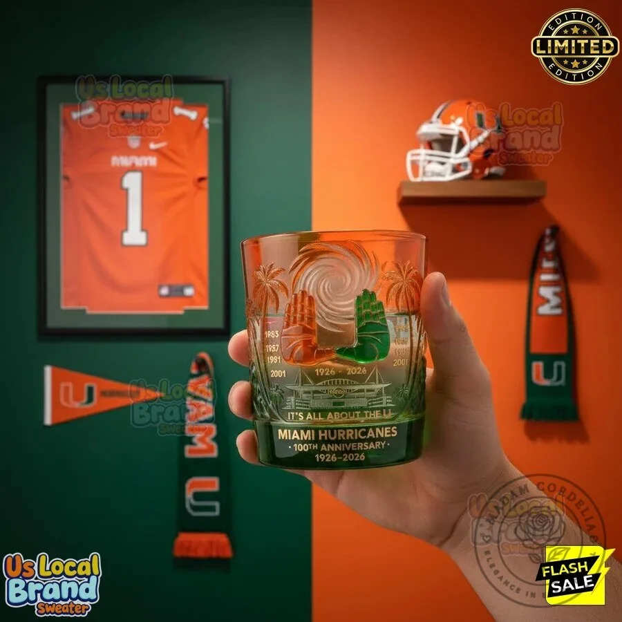 Miami Hurricanes 100th Anniversary Commemorative Drinking Glass