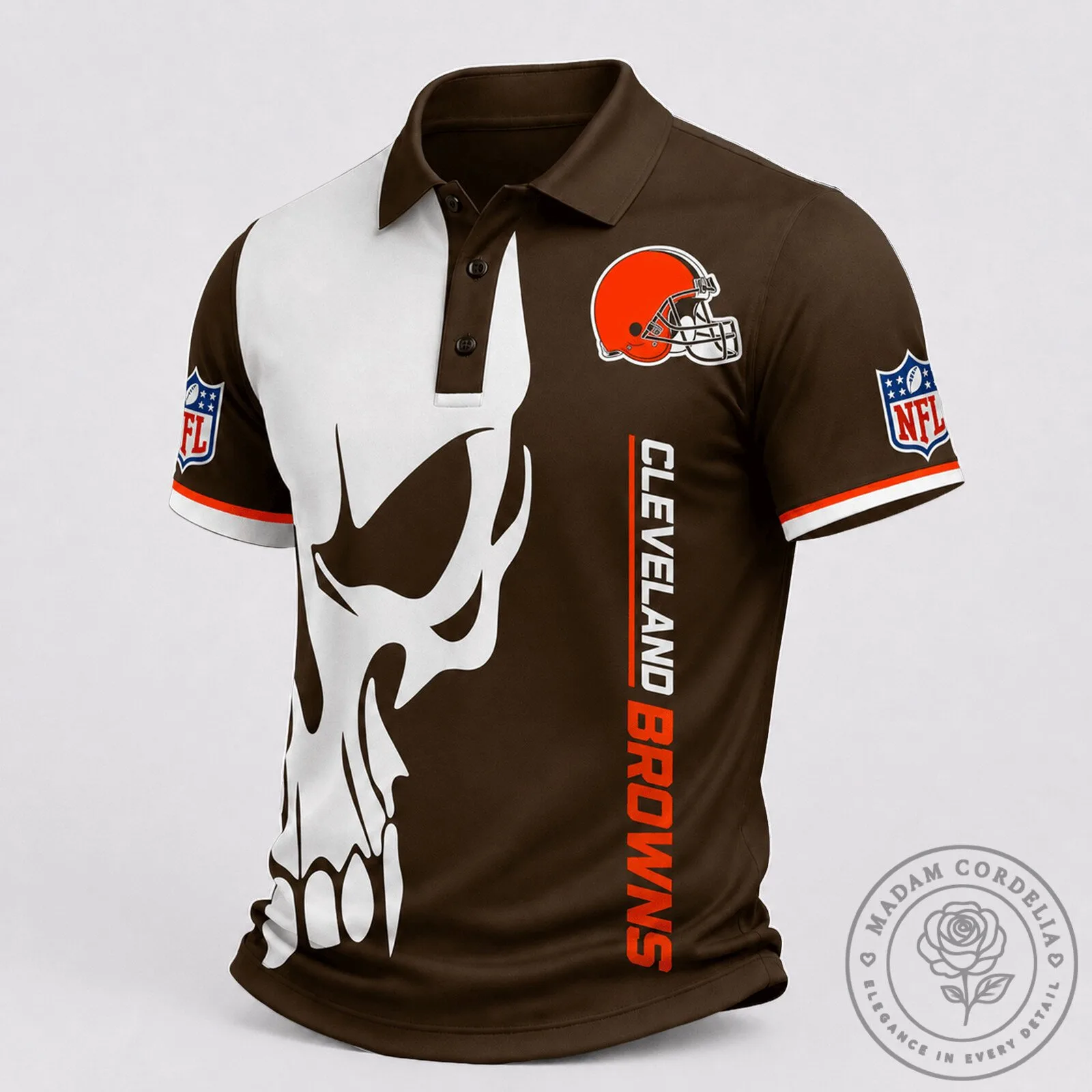 Cleveland Browns Skull Game Day National Football League Polo Shirt