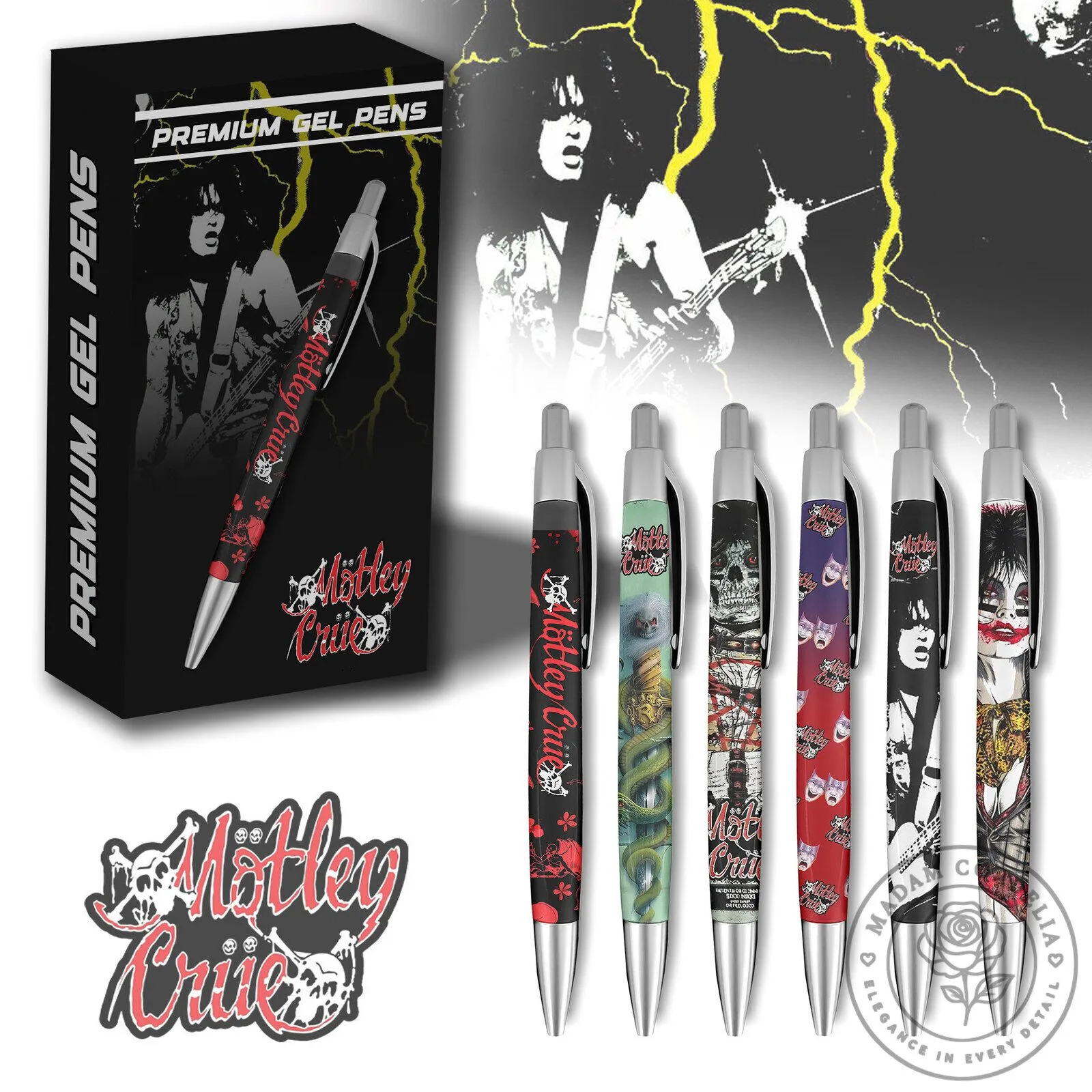 Motley Crue Band Music Premium Gel Pens Set