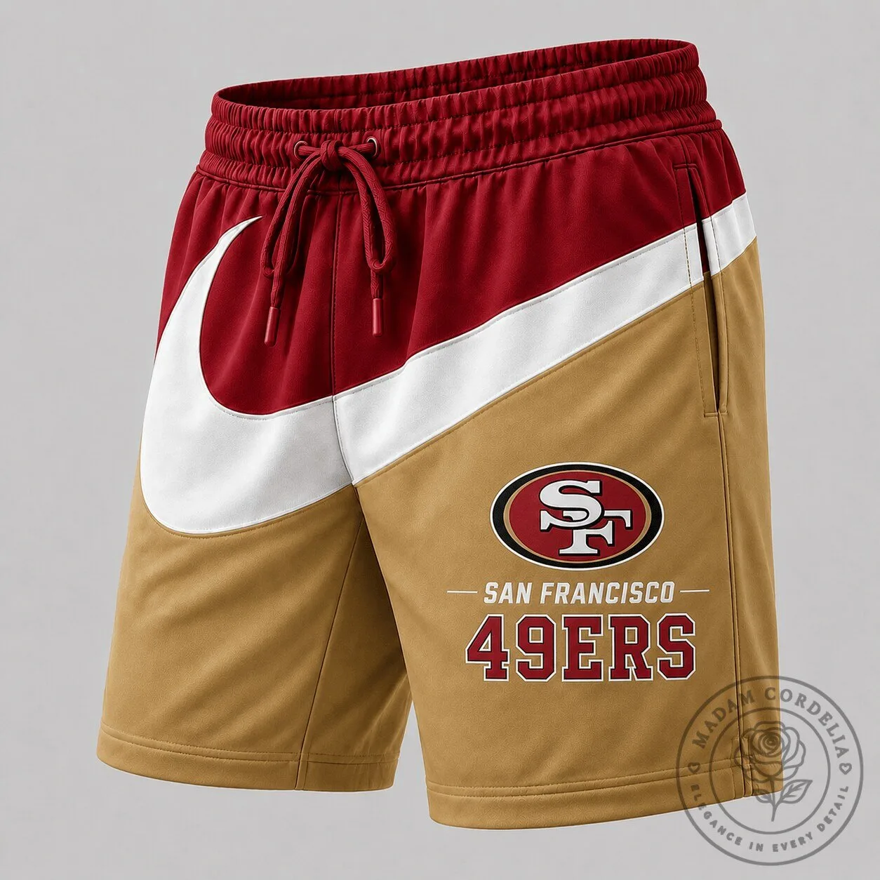 San Francisco 49ers National Football League Red Gold Athletic Sports Shorts