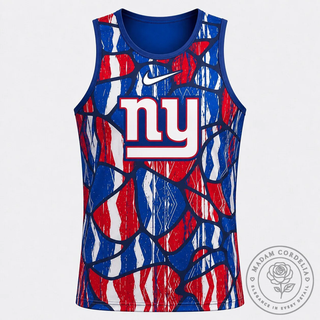 New York Giants NFL Football Team Red White Blue Pattern Tank Top