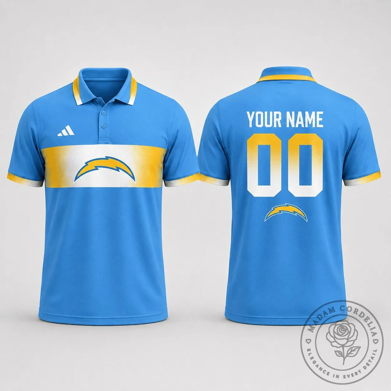 Los Angeles Chargers Personalized National Football League Polo Shirt