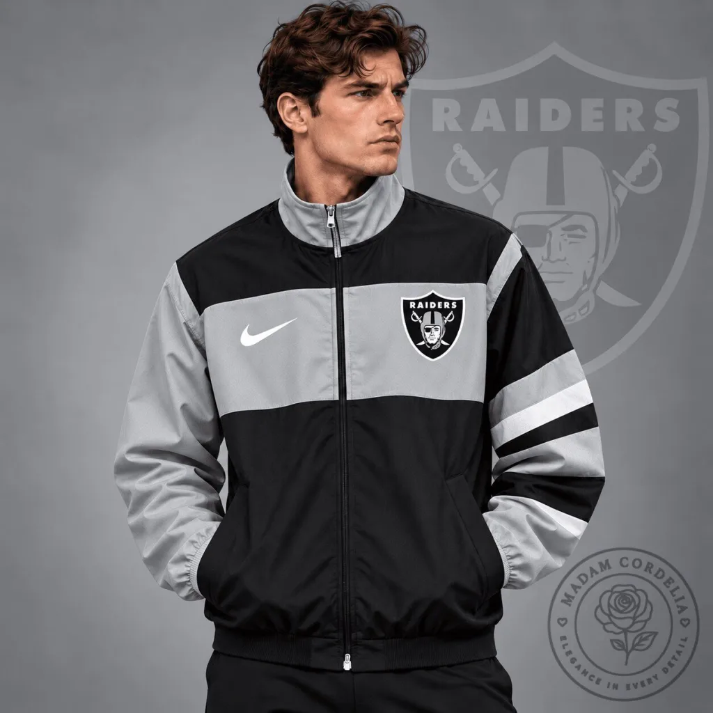 Las Vegas Raiders Nike Color Block Full Zip Track Jacket Las Vegas Raiders Nike Color Block Full Zip Track Jacket