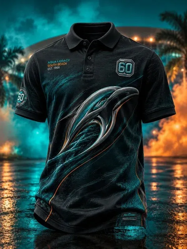 Aqua Legacy South Beach Game Day Apparel Polo Shirt