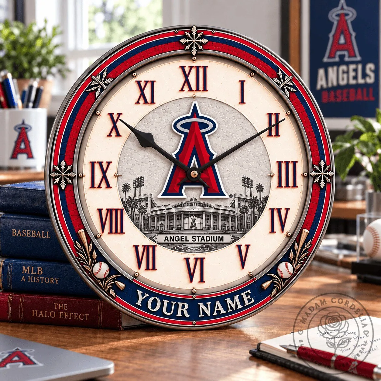 Los Angeles Angels Baseball Team Angel Stadium Wall Clock