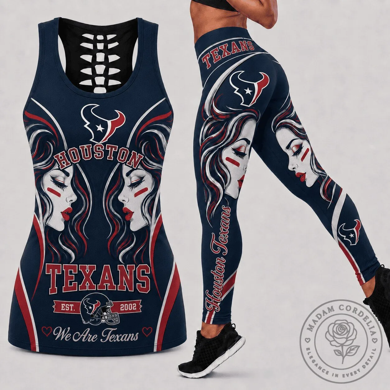 Houston Texans NFL Football Team Women's Tank Top and Leggings Set
