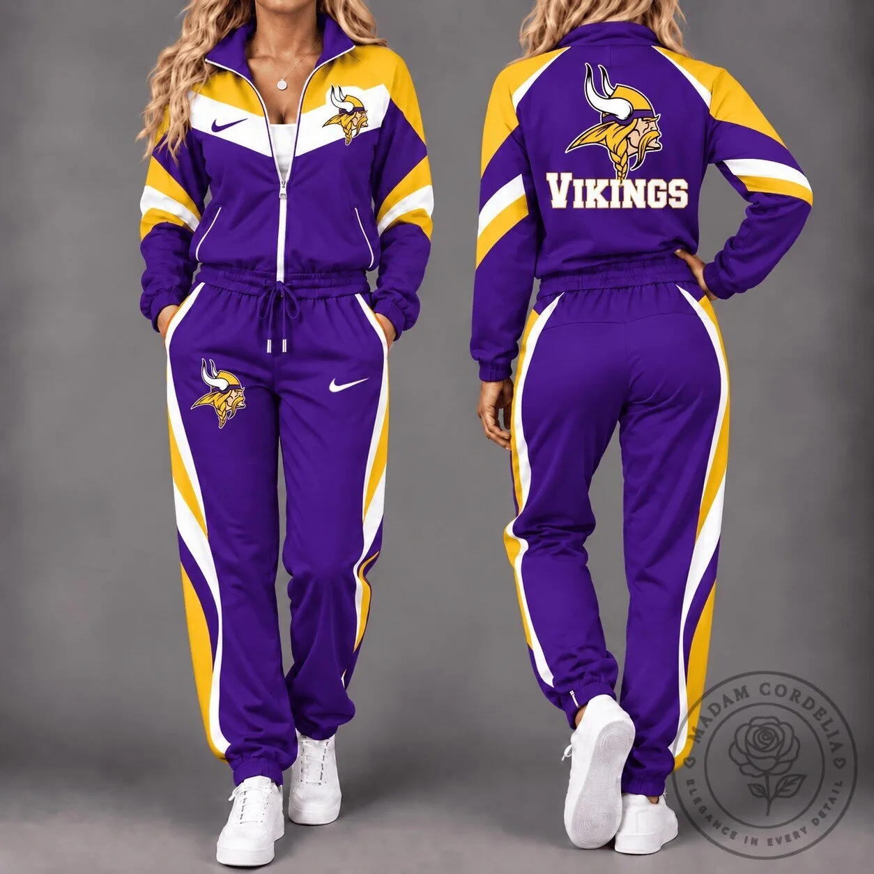 Minnesota Vikings National Football League Team Purple and Gold Tracksuit Jacket and Pants