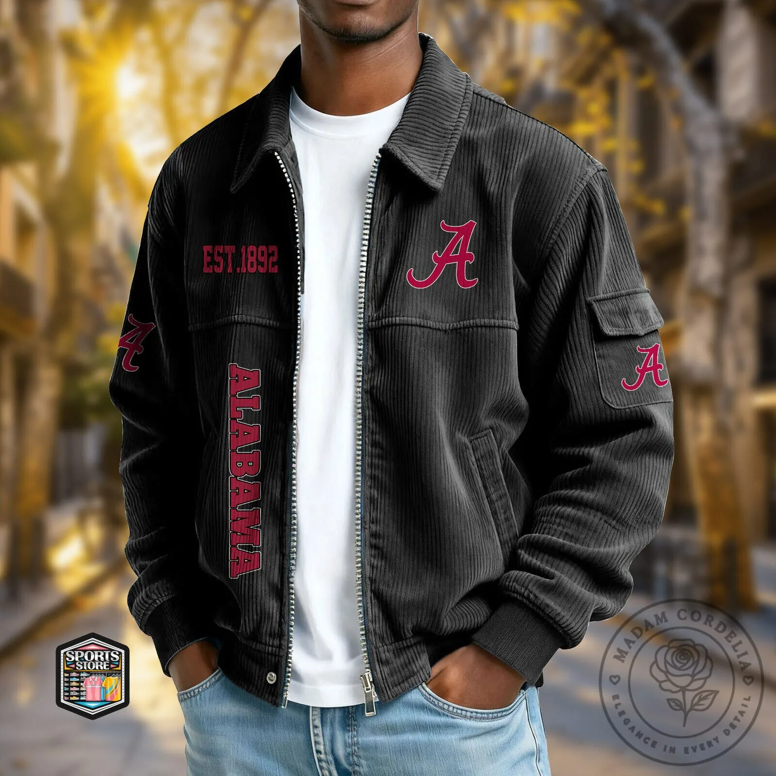 Alabama Crimson Tide Corduroy Bomber Jacket