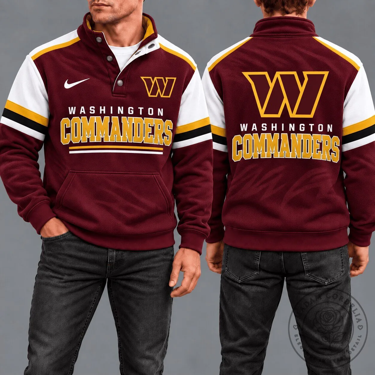Washington Commanders NFL Game Day Snap-Neck Pullover Sweatshirt