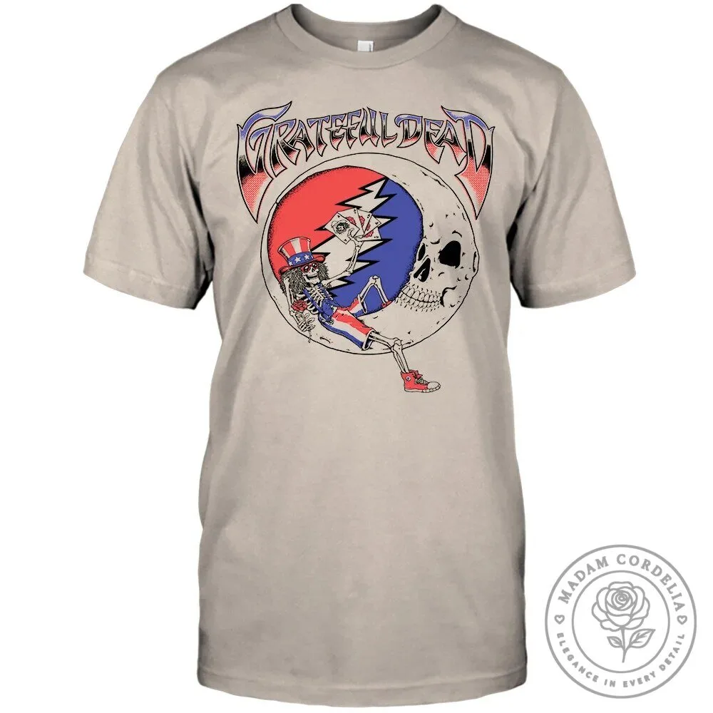 Fourth of July Grateful Dead Uncle Sam Skeleton Moon T-Shirt