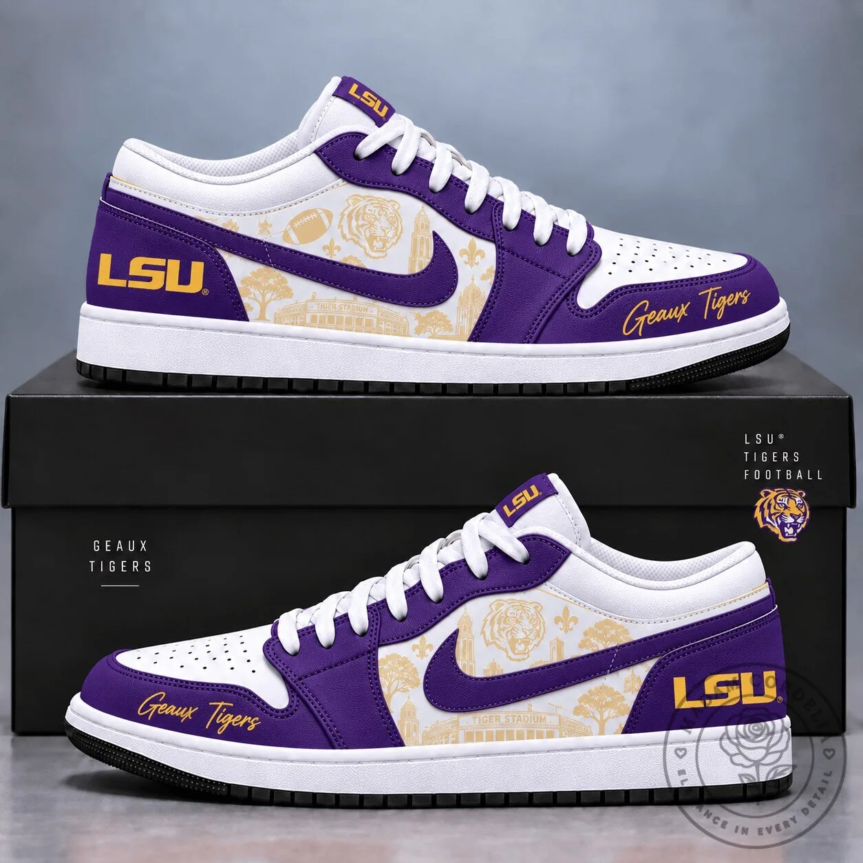 Louisiana State University Tigers Football Team Stadium Custom Design Shoes 1 Louisiana State University Tigers Football Team Stadium Custom Design Shoes