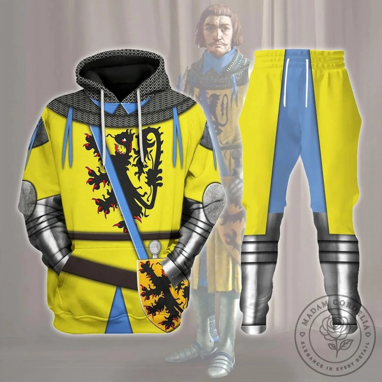Louis I Count of Flanders Medieval Knight Costume Hoodie Sweatshirt