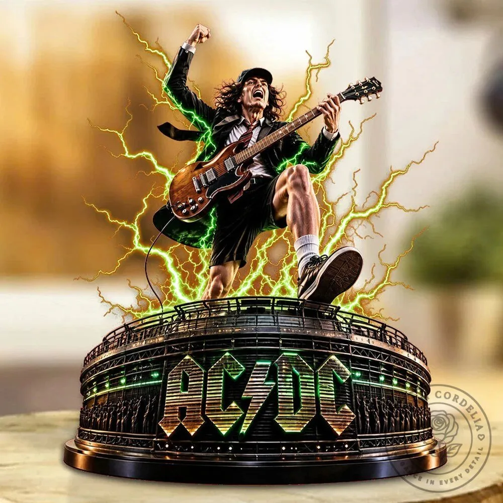 ACDC Angus Young Rock and Roll Stage Acrylic Block Collectible