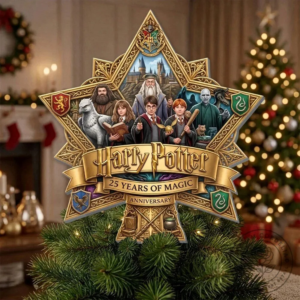 Harry Potter 25 Years of Magic Anniversary Christmas Tree Topper Ornament