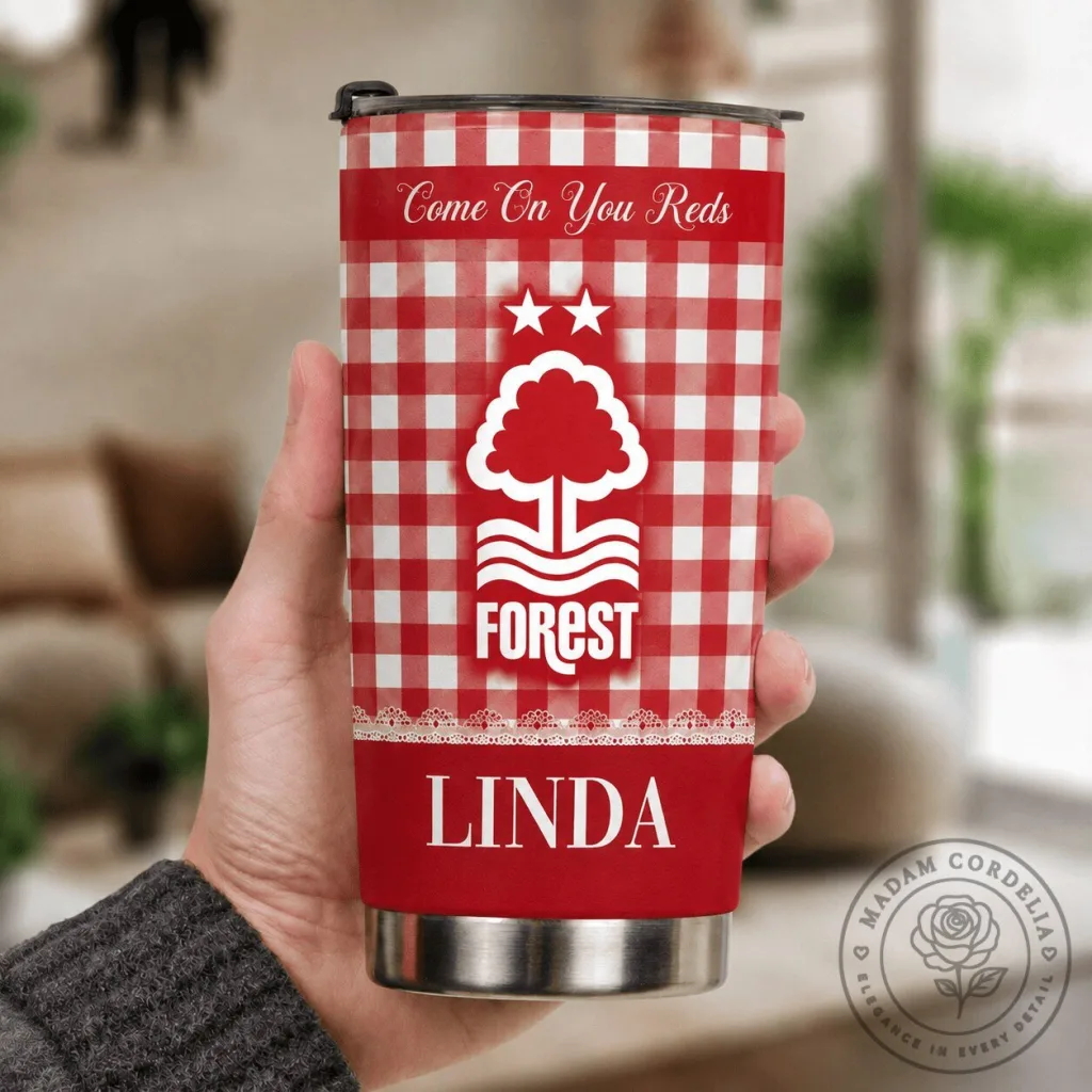 Nottingham Forest Football Club Personalized Gingham Pattern Stainless Steel Tumbler Nottingham Forest Football Club Personalized Gingham Pattern Stainless Steel Tumbler