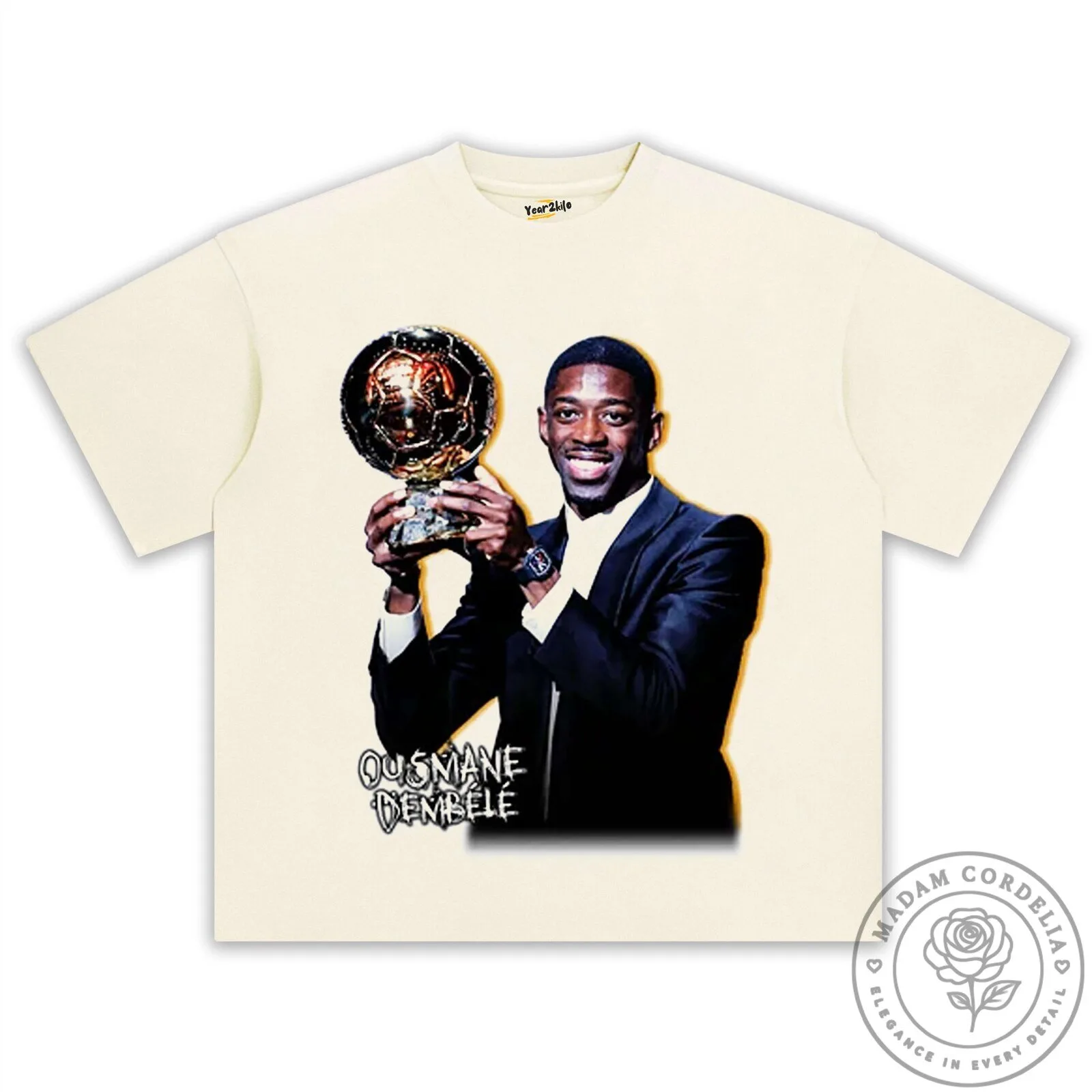 Ousmane Dembele Ballon d'Or Winner Graphic Print Black T-Shirt 31 Ousmane Dembele Ballon d