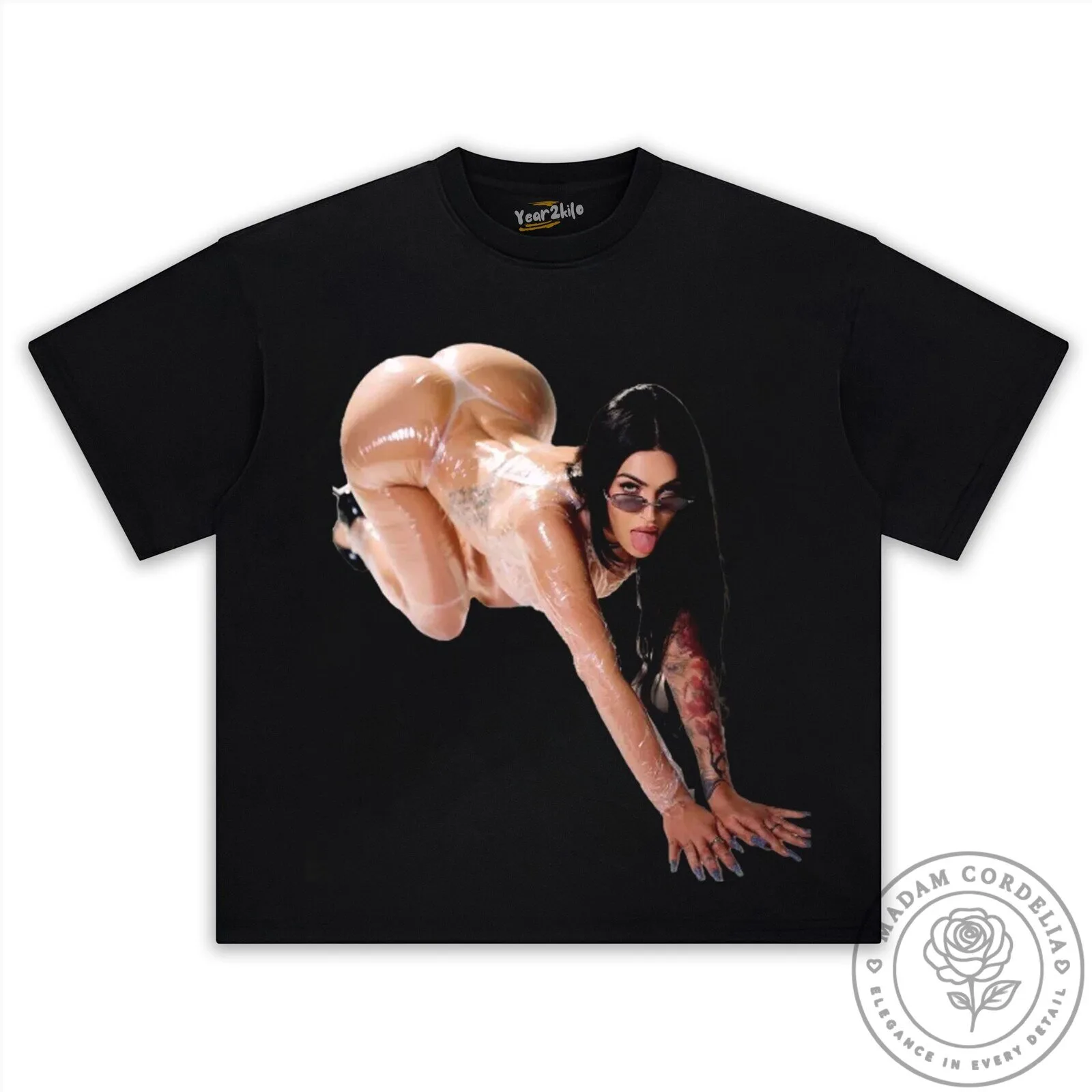 Megan Fox Inspired Black Graphic Print Short Sleeve T-Shirt 16 Megan Fox Inspired Black Graphic Print Short Sleeve T-Shirt