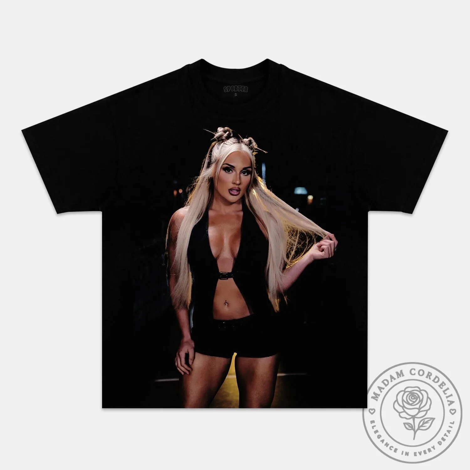 Tiffany Stratton Black Graphic Print T-Shirt