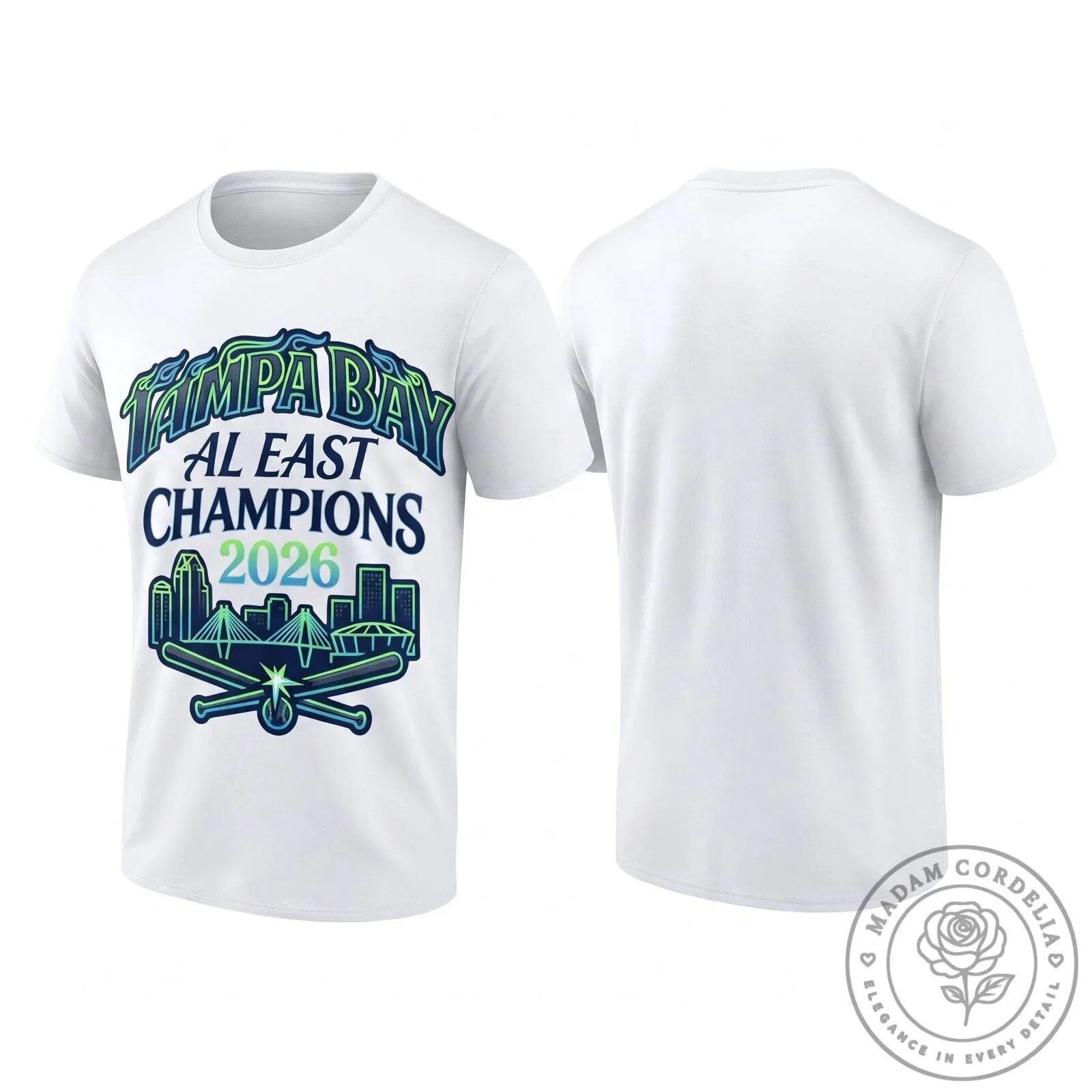 Tampa Bay Rays 2026 American League East Champions Baseball T-Shirt 11 Tampa Bay Rays 2026 American League East Champions Baseball T-Shirt