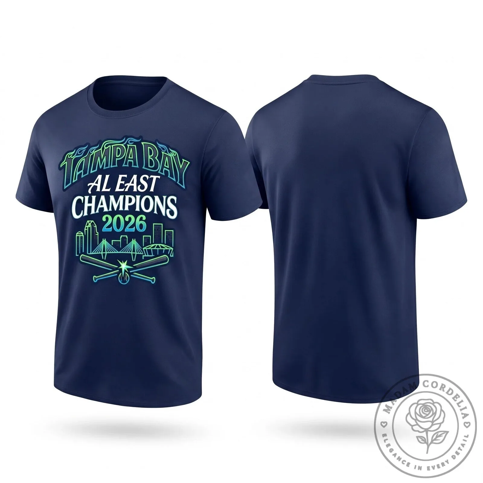 Tampa Bay Rays 2026 American League East Champions Baseball T-Shirt 12 Tampa Bay Rays 2026 American League East Champions Baseball T-Shirt