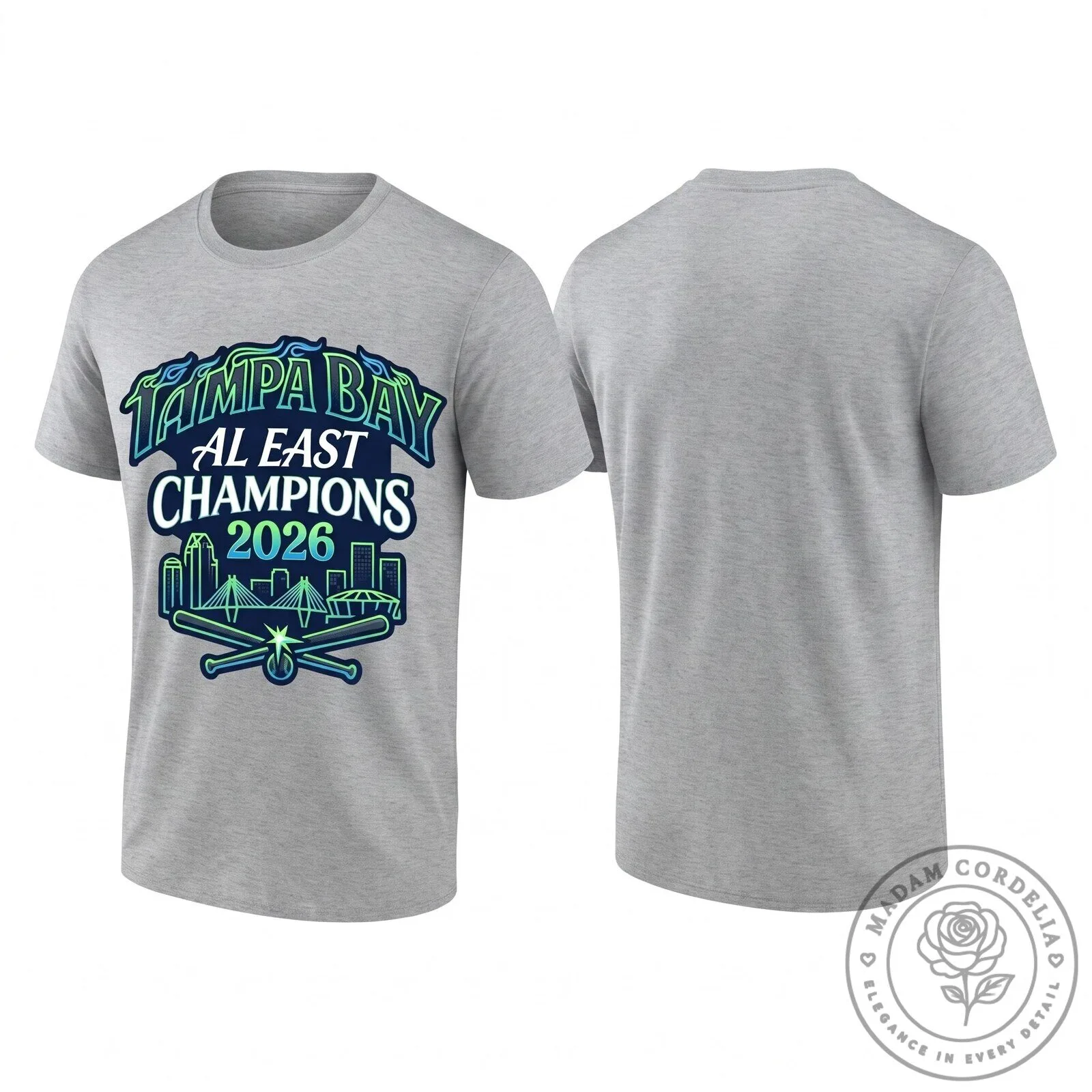 Tampa Bay Rays 2026 American League East Champions Baseball T-Shirt 13 Tampa Bay Rays 2026 American League East Champions Baseball T-Shirt