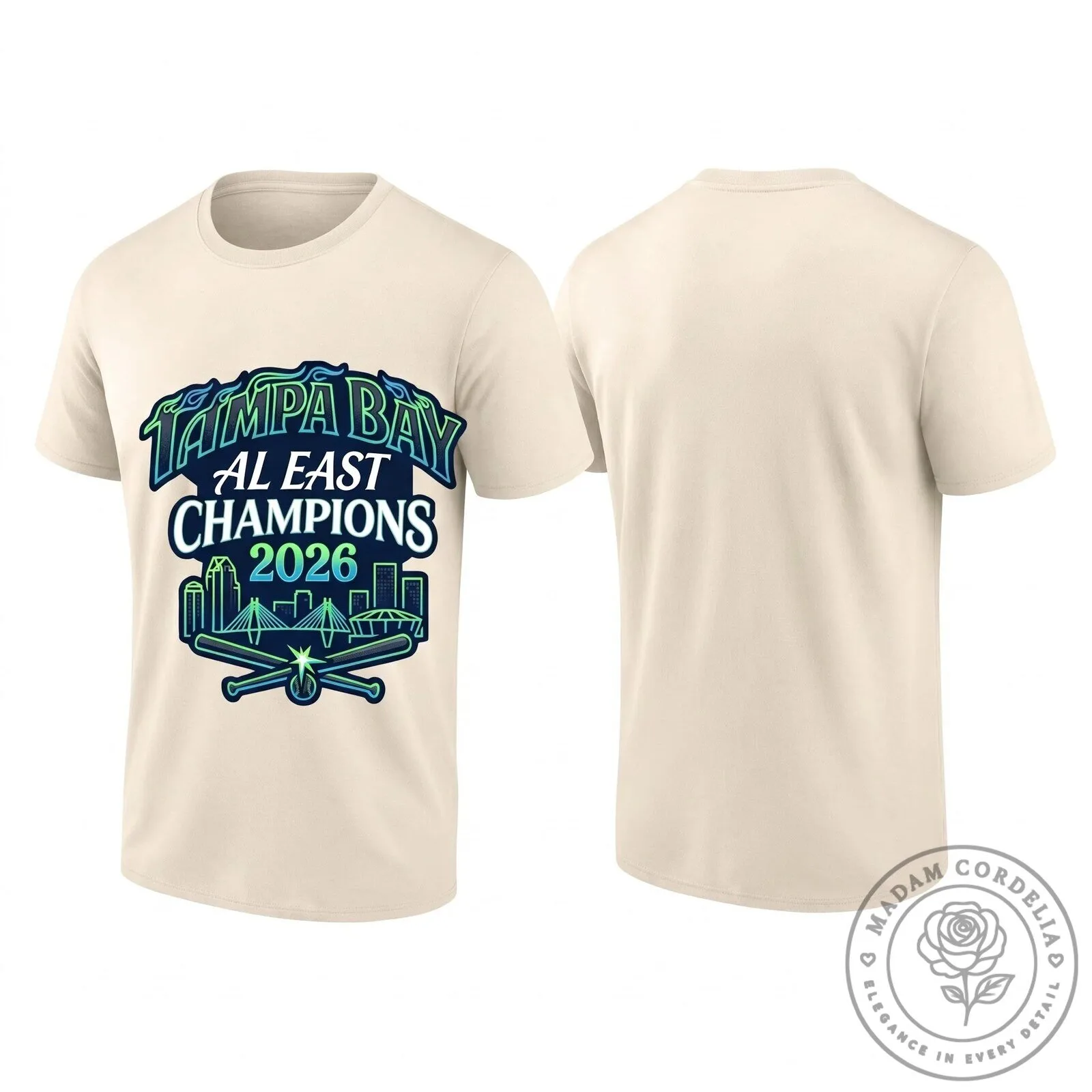 Tampa Bay Rays 2026 American League East Champions Baseball T-Shirt 15 Tampa Bay Rays 2026 American League East Champions Baseball T-Shirt